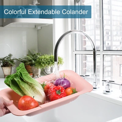 Unique Bargains Collapsible Colander Kitchen Over The Sink Drain Strainer Extendable Plastic Basket For Fruits Vegetables Pasta Food 5 Unique Bargains Collapsible Colander Kitchen Over The Sink Drain Strainer Extendable Plastic Basket For Fruits Vegetables Pasta Food - Image 5