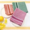 Unique Bargains Kitchen Waffle Weave 100% Cotton Soft Absorbent Dish Towels 15" X 25" 6 Pcs