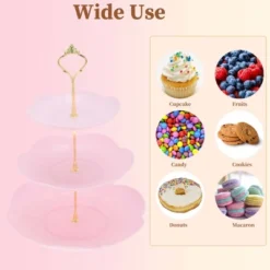 Unique Bargains Petal-shaped 3-Layer Cake Display Holder With Tiered Serving Tray For Pastries Donuts And Fruits -Kitchen Utensil Store GUEST f87f983a 9cfc 44d6 83fe 9a123d72ab1e