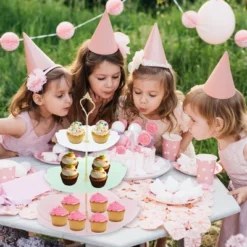 Unique Bargains 3 Tier Dessert Cupcake Stand Flower Shape Cup Cake Holder Tower White Pink Green -Kitchen Utensil Store GUEST f8c34ad0 c55e 4d28 8d6e 2b8884e07cc9