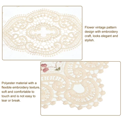 Unique Bargains Polyester Flexible Embroidery Vintage Pattern Washable Table Place Mats 2 Pcs 2 Unique Bargains Polyester Flexible Embroidery Vintage Pattern Washable Table Place Mats 2 Pcs - Image 2