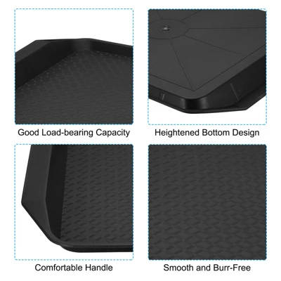 Unique Bargains Plastic Non-Slip Reusable Serving Trays 2 Unique Bargains Plastic Non-Slip Reusable Serving Trays - Image 2