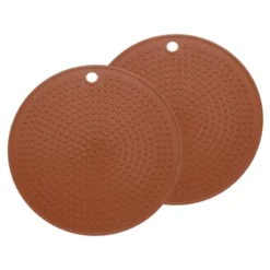Unique Bargains Round Heat Resistant Silicone Trivet Mat With Hang Hole For Pots 2 Pcs -Kitchen Utensil Store GUEST fa815d66 772b 459e b920 126a77a8f6ed