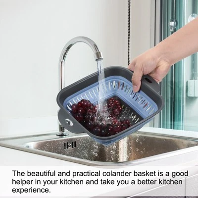 Unique Bargains Silicone Foldable Ergonomic Handles Dishwasher Safe Colander 2 Pcs 4 Unique Bargains Silicone Foldable Ergonomic Handles Dishwasher Safe Colander 2 Pcs - Image 4