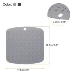 Unique Bargains Silicone Heat Resistant Non-slip Durable Trivet Deep Gray, Light Gray 2 Pcs
