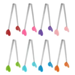 Unique Bargains Stainless Steel Silicone Tips Cooking Grilling Food Tongs 8 Pcs -Kitchen Utensil Store GUEST fc3d8374 beb6 476a bc85 2bde7ad4e2ac