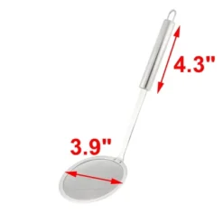 Unique Bargains Kitchen Stainless Steel Fine Wire Mesh Strainer Skimmer Ladle 10cm Dia