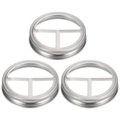 Unique Bargains Stainless Steel Leak-Proof Mason Jar Toothbrush Holder Lids 3 Pcs -Kitchen Utensil Store GUEST fd092bd9 fc3f 4e3e a9c6 62bad2881584