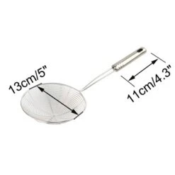 Unique Bargains Kitchen Cookware Net Mesh Long-Ladle Perforated Strainer 5'' Diameter